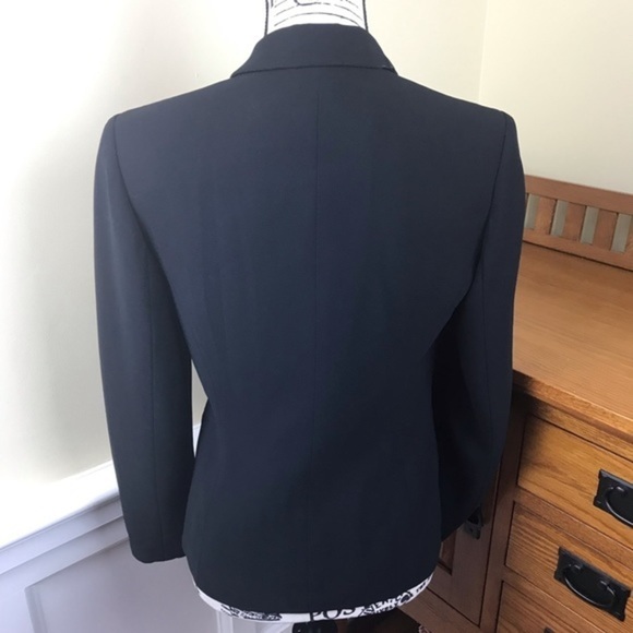 Ann Taylor 3D Flower Buttoned Black Blazer - Picture 2 of 3